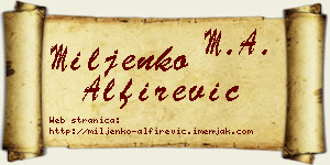 Miljenko Alfirević vizit kartica